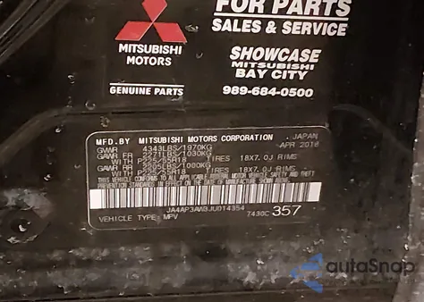 2018 Mitsubishi Outlander Sport 2.4 Se из США, поврежденный, VIN JA4AP3AW3JU014354